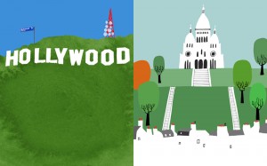 Religion - Hollywood Sign vs. Sacred Coeur     